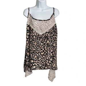 NWT Stoosh Plus Size Leopard Print Tank Top - 2X - Spaghetti Strap - Adjustable